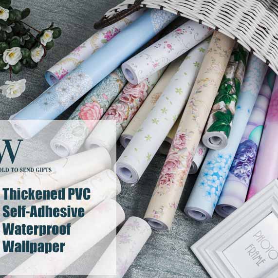 Thickened PVC Self-Adhesive Waterproof Plants Flowers Patterned Wallpaper DIY Furniture Renovation Home Decor Wall Sticker