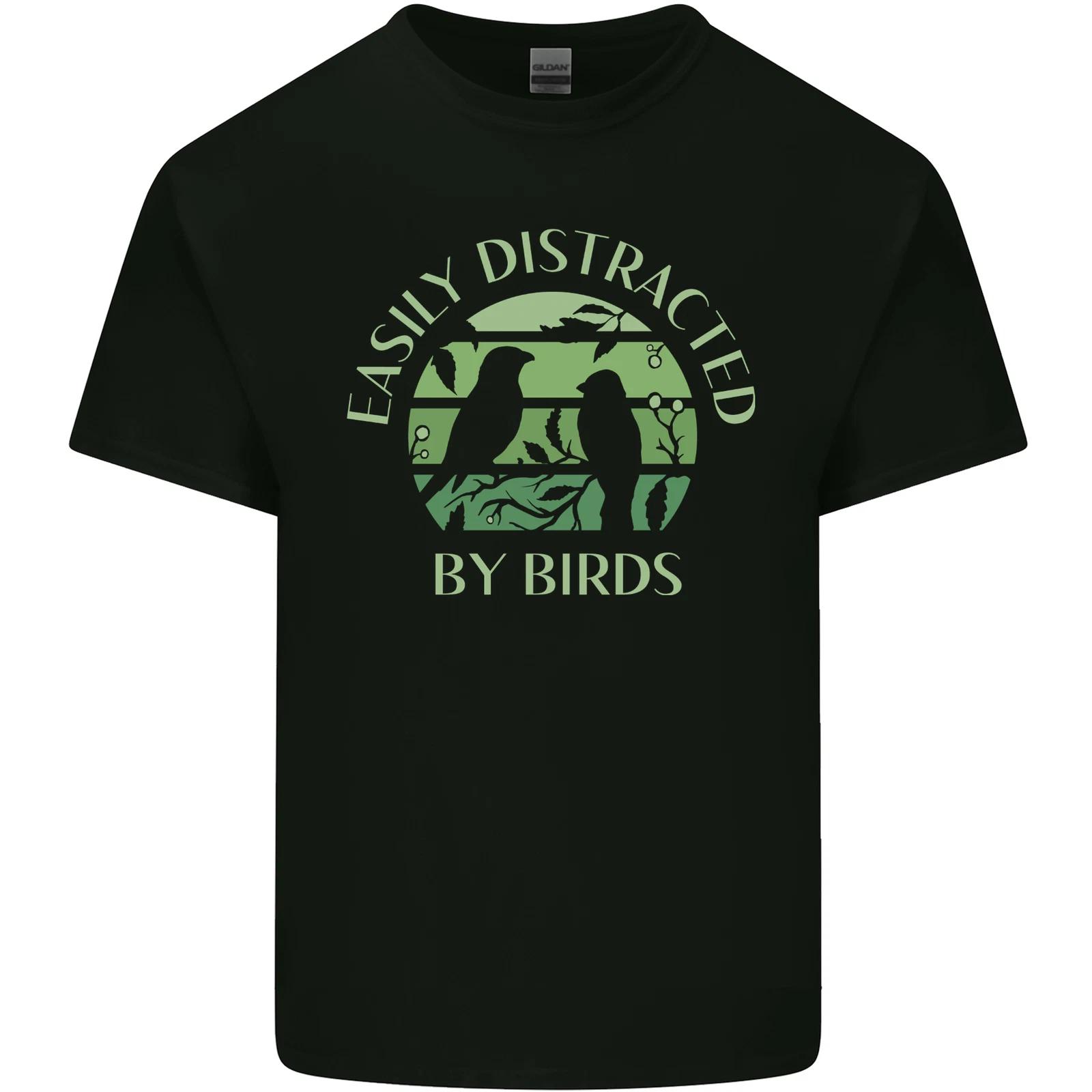 Distracted By Birds Funny Birdwatching Birding Kids T-Shirt Childrens M