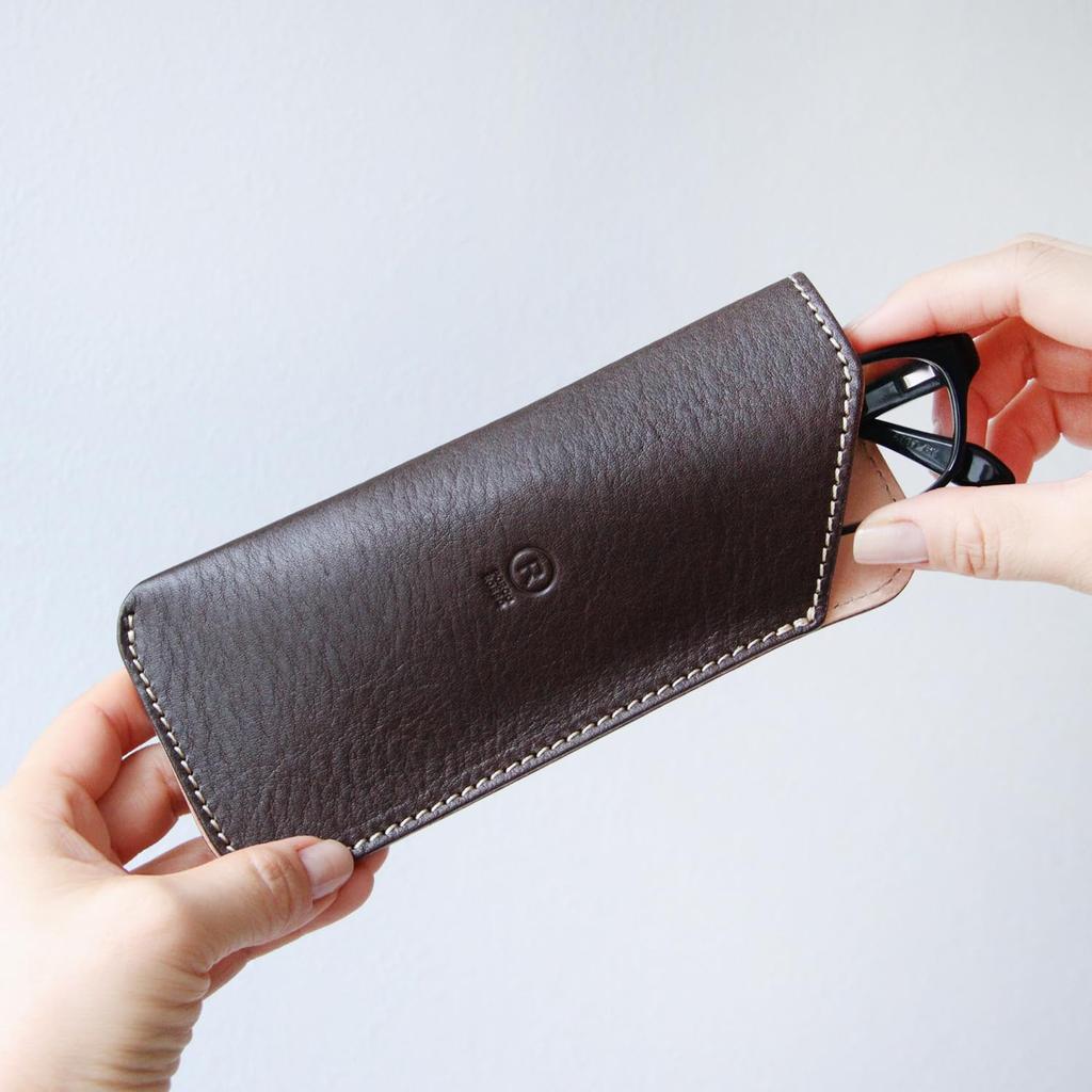 Porco Rosso Eyeglass Tochigi Made In Japan Case, Slim, Lightweight, Thin, Leather, Leather, (Chocolate) [sokunou]