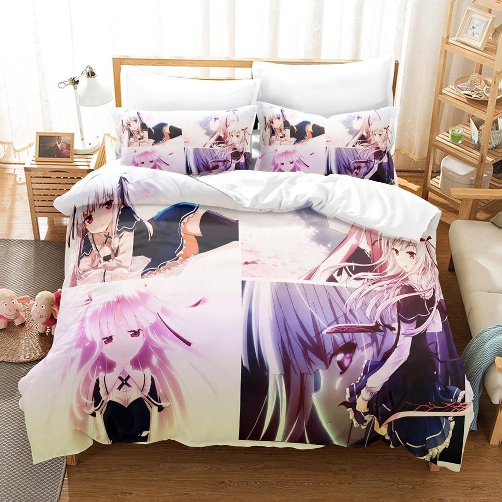 Kawaii Anime Absolute Duo Bedding Set Duvet Cover Comforter Bed Set Quilt Cover Pillowcase King Queen Twin Size Boys Girl Adult