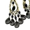 1 Pair Hoop Earrings Exquisite Bright Hollow Pendant Water Drop Beads Earrings for Daily Life