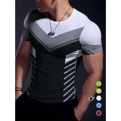 Nuova semplice maglietta sportiva a maniche corte fitness muscolare alta elasticità allenamento asciugatura rapida abbigliamento fitness-sublimazione 3D