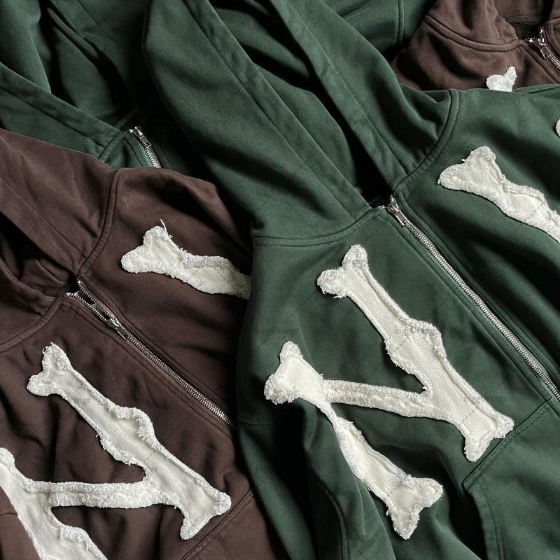 2024 Y2K Styl Vyšívaná Mikina na Zip - Unisex Evropský & Americký Top Bundy