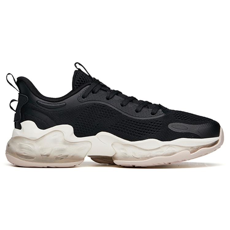New Anta Cushioning Slip Resistant Low Top Running Shoes Women's Black Gold 122035501-11