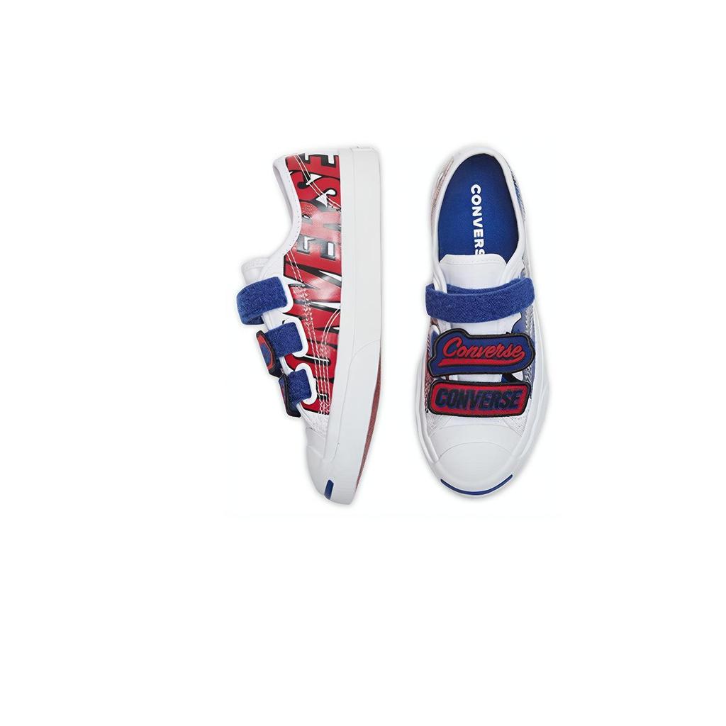 Converse Jack Purcell Low Top Kids' Skateboarding Shoes White Blue Children Aged 3 7 Years Old 366490C