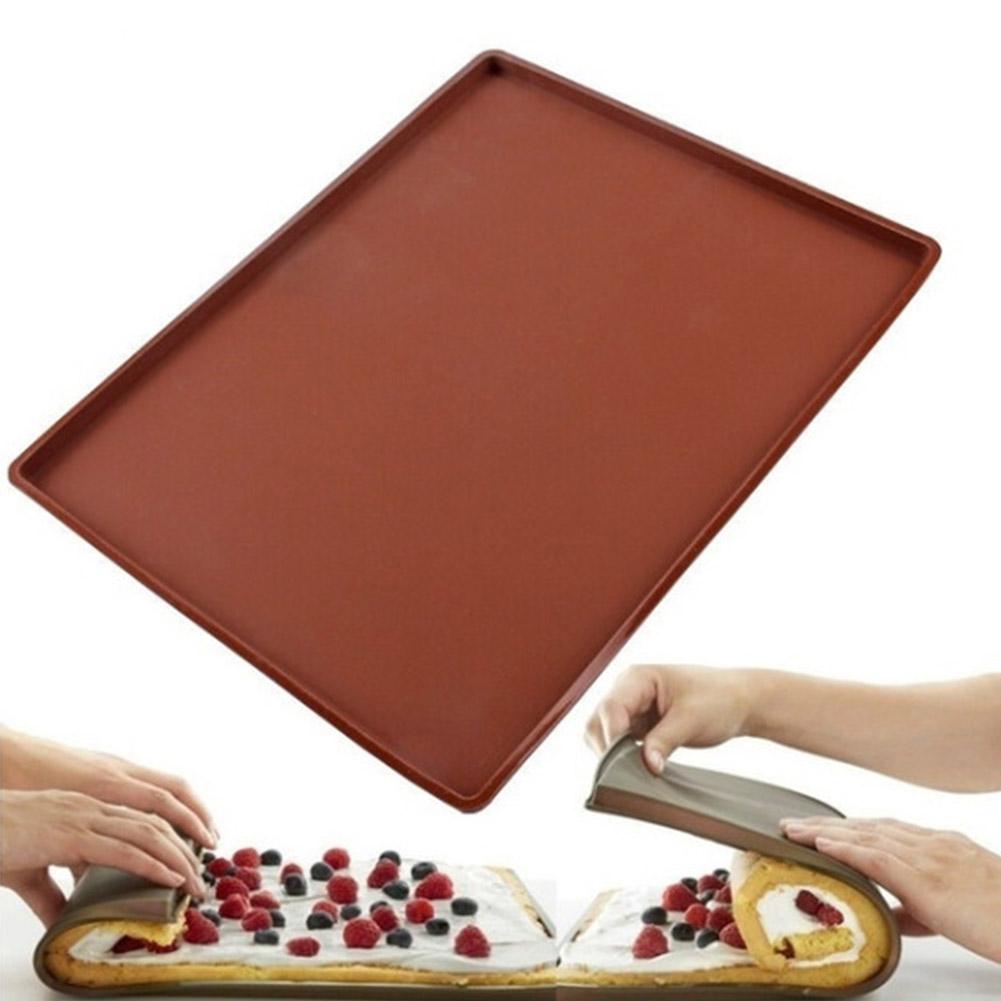 

Non-stick Leakproof Silicone Mat for Cake Dough Making Oven Baking 26x31cm#0