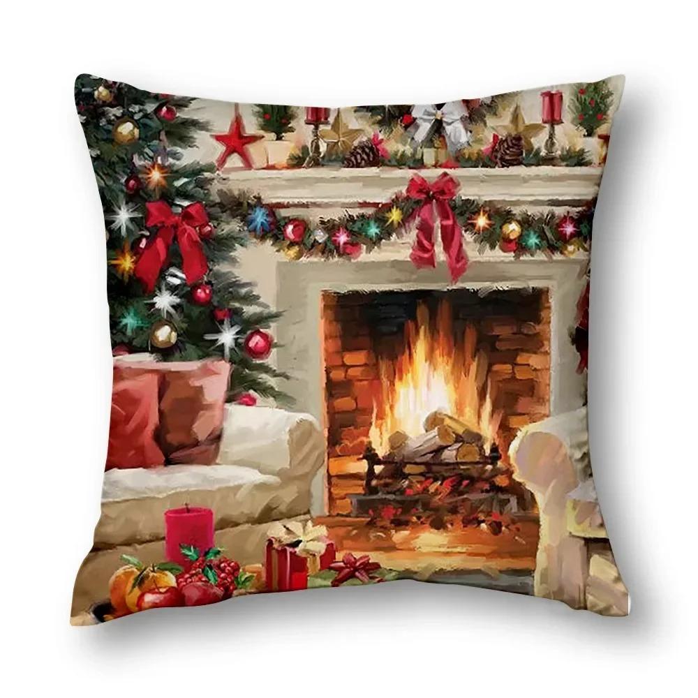 Christmas Cushion Cover Living Room Decoration Cushion Cover Home Decoration Pillowcase Art Cushion Cover 45X45Cm