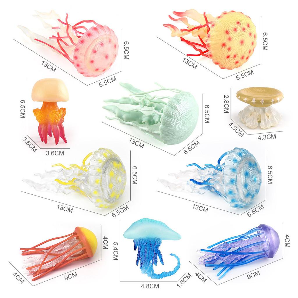 Marine Life Plastic Jellyfish Statue Static Tabletop Ornament For Decor Home
