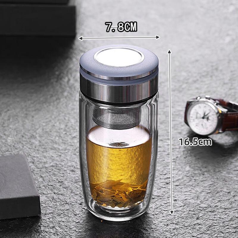 Shangqi Double-Layer Glass Water Cup with Lid