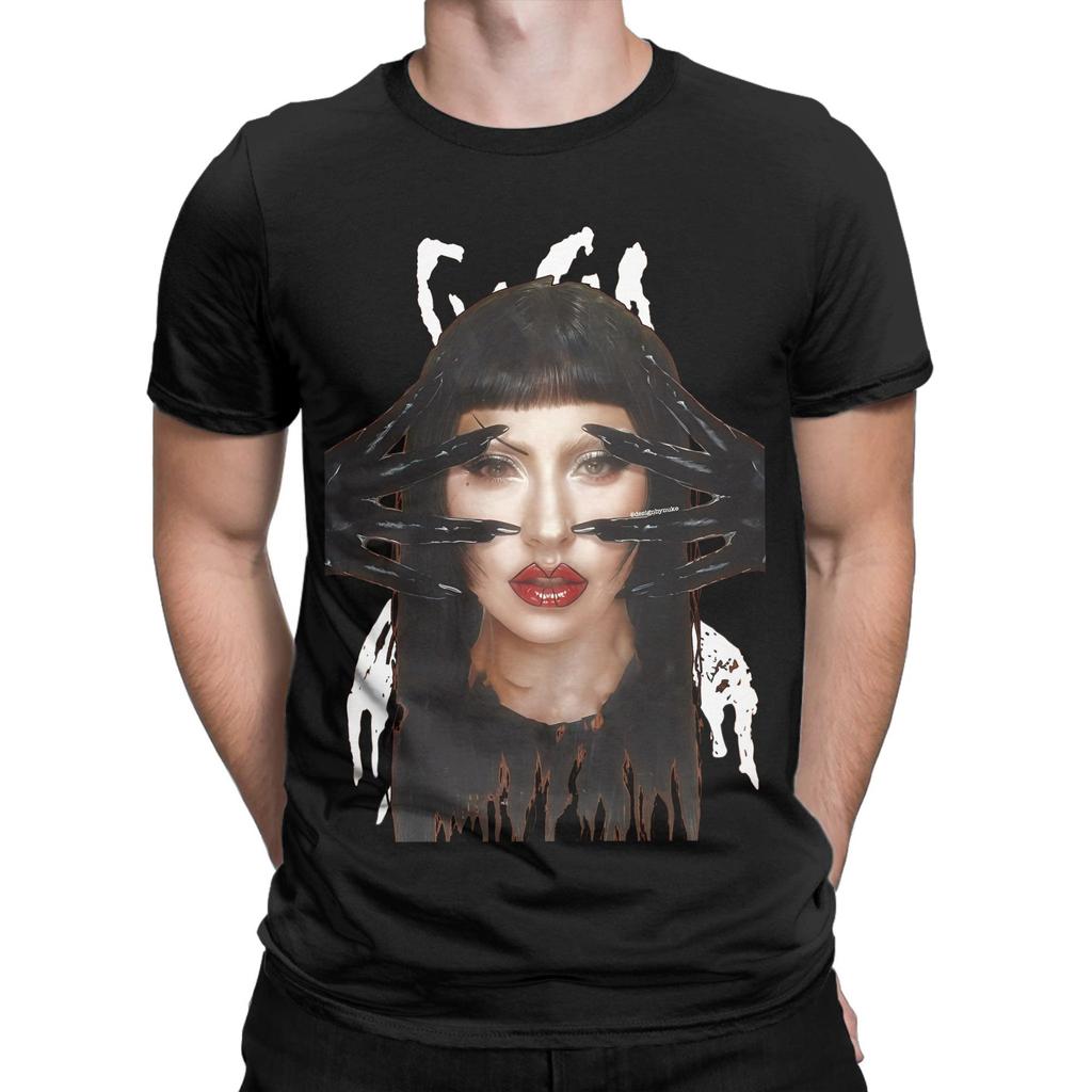 Lady Gaga The Mayhem Ball Tour 2025 T Shirt Summer T-Shirts Pure Cotton Novelty Tee Shirt For Man Short-Sleeved Casual Top Tees