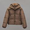 Loose Jacket for Women Autumn Winter Thick Plaid Coat Removable Hood Retro Stitching Student Outerwear