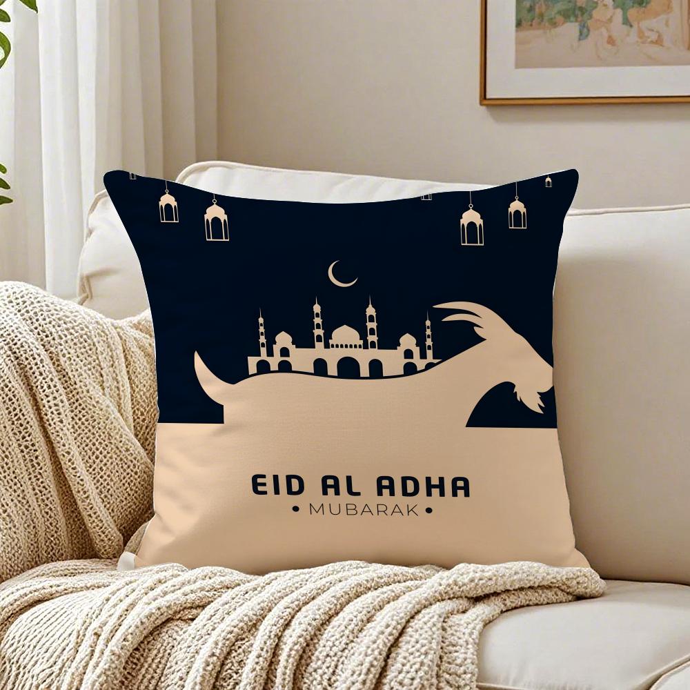 Fashion Daily Life E-Eid Al-Adhas Cushion Cover Linen Pillowcase Soft For Sofa Bed Home Room Decor