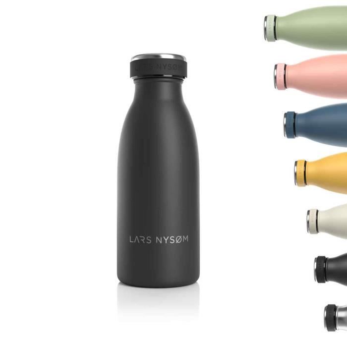 Gourde d'eau étanche - LARS NYSØM - LARS NYSØM - 350ml - Acier inoxydable - Onyx Black