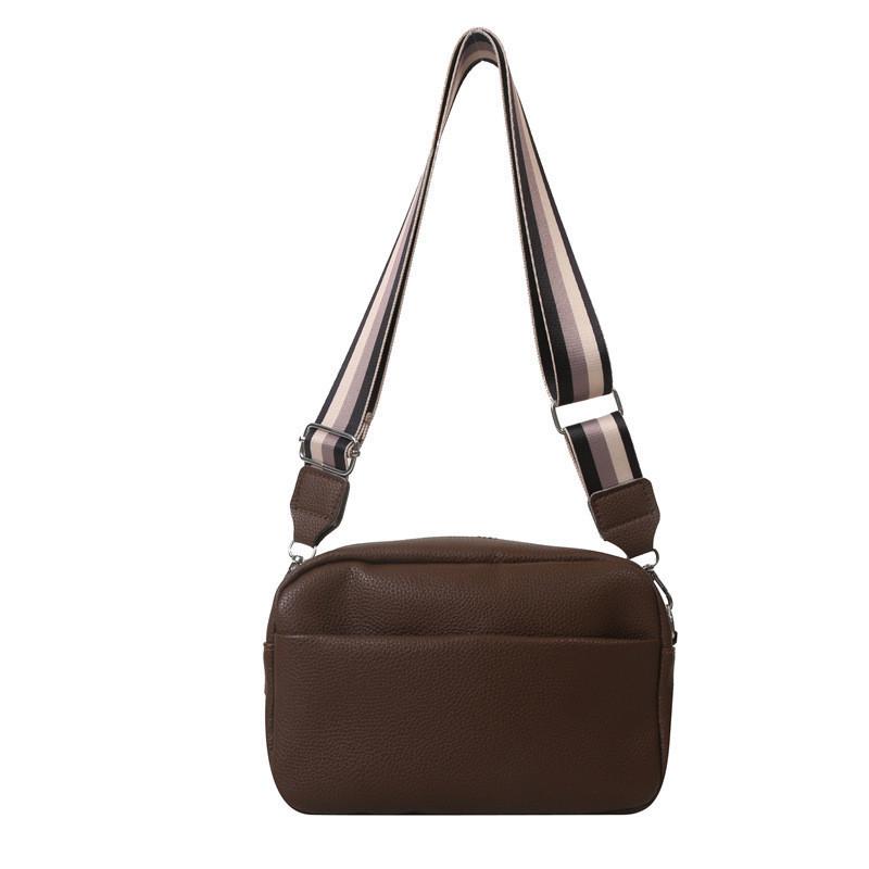 Stylische Street Trend PU Crossbody Tasche Damen 2023 Mode Breiter Riemen Umhängetasche