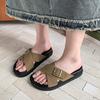Fashion Women Slippers Summer Open Toe Platform Casual Slippers Buckle Flat Slippers Retro Comfort Non Slip Fashion Outdoor Beach Shoes