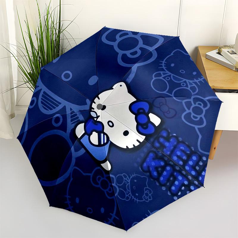 1pc Hello Kitty Blue Theme Umbrella with Plastic Handle,Suitable for All Seasons Home Travel Outdoor UmbrellaSanlio687