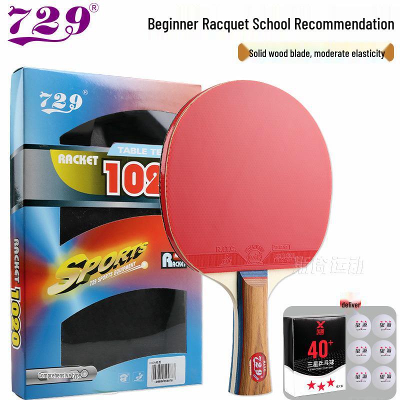 729 Beginner Table Tennis Racket for Kids - Straight Handle Shakehand, Ping Pong Racket