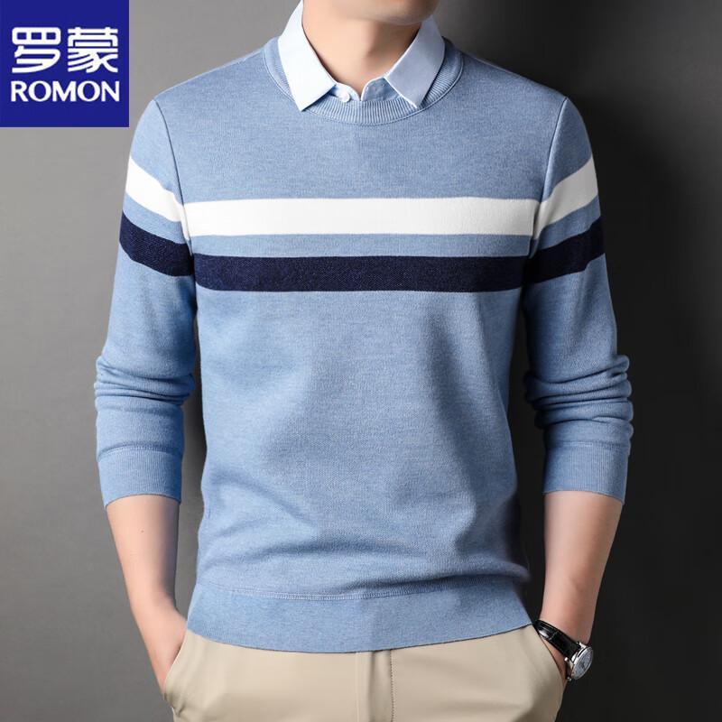 ROMON E Men's Casual Knit Tops