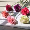 Simulated Long Stem Silk Fabric Carnation Fabric Flower Bouquet Artificial Flower Arrangement Mother's Day Flower Bouquet Gift