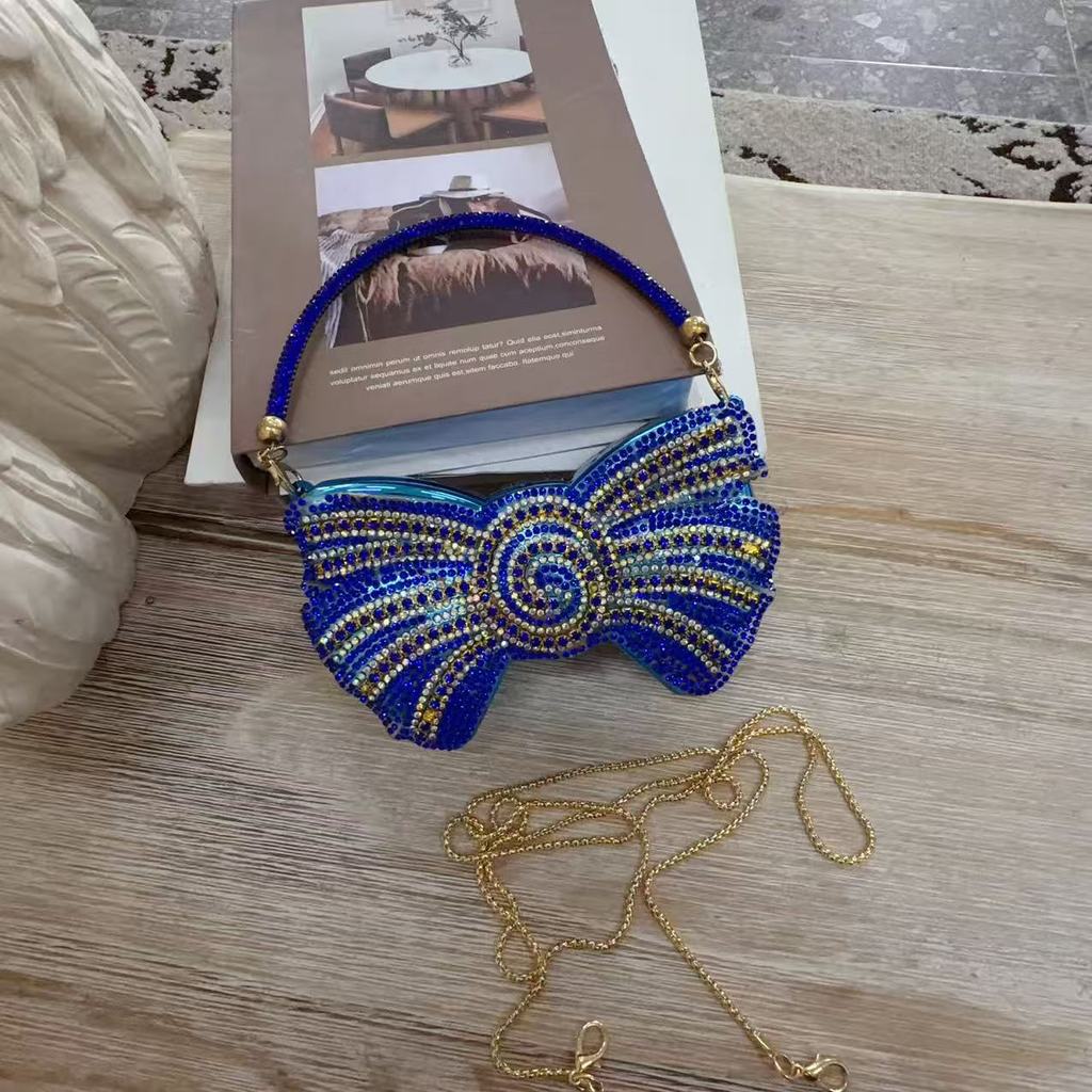 Luxury Acrylic Butterfly Clutch With Embellished Rhinestones For Evening Events