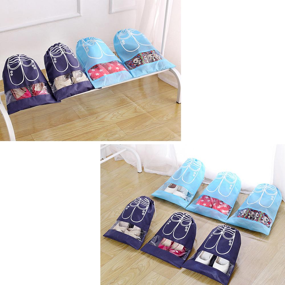 10Pcs Shoes Storage Bag Non-Woven Drawstring Dustproof Waterproof Travel Portable Organizer Storage