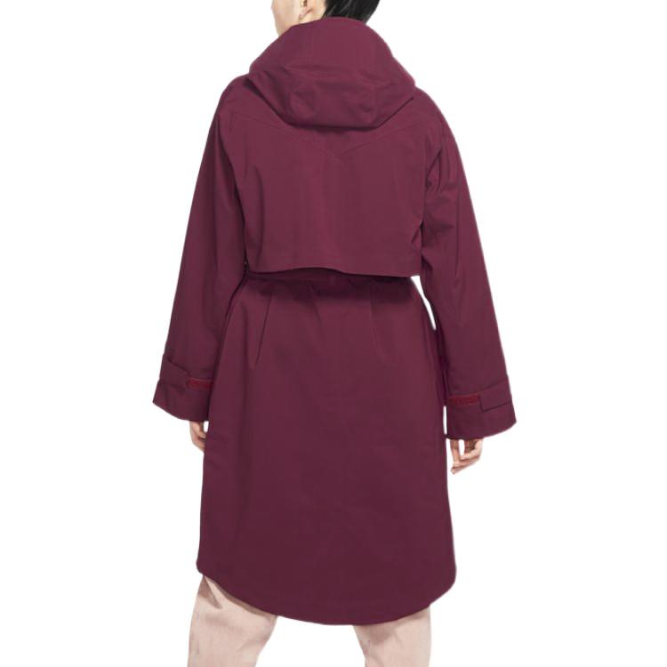 Nike Coats Women's Red Hooded Moderate Straight Fit DQ7003-638