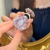 2025 Elegant Zircon Flower Petal Ring: High-End Fashionable Luxury