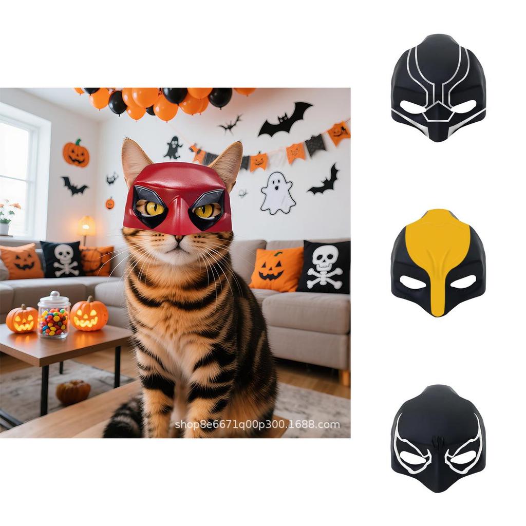 Latex Batman Cosplay Maske für Halloween-Party und Haustierkostüme