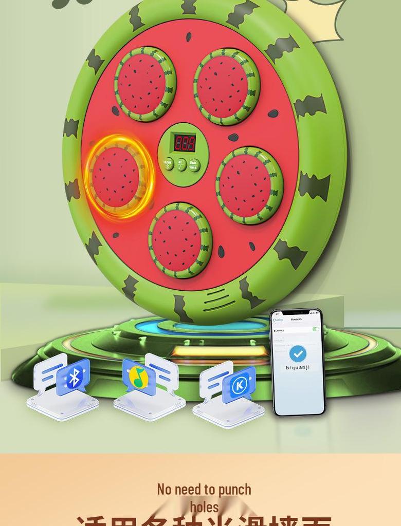 Smart Bluetooth Fruit-Themed Boxing Wall Trainer for Kids