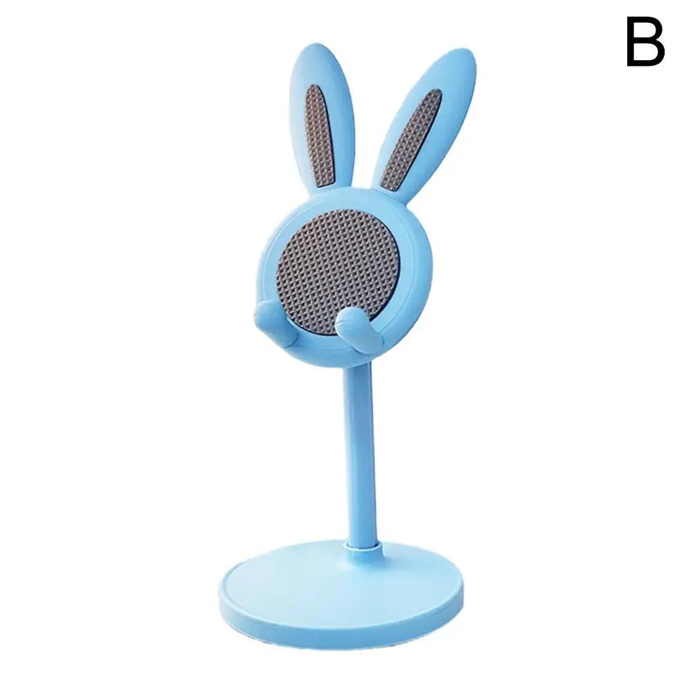Cute Cartoon Bunny Phone Stand - Adjustable & Compatible With IPhone, Kindle, IPad, Switch, Tablet & More! небесно-голубой