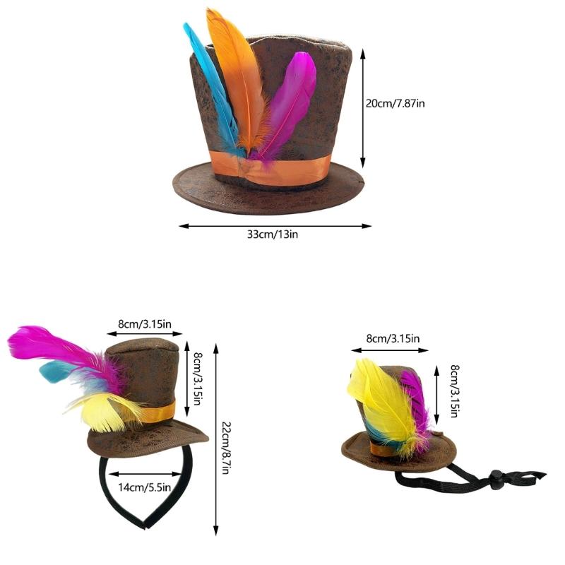 Cappelli Alti alla Moda Fasce per Capelli con Piccolo Cappello a Cilindro per Bambini e Adulti Raccolte Festiva Travestimento Cappello per Fotografia