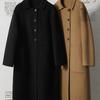 Plus Size Women's Mid-Length Wool Coat - 2025 Autumn/Winter Loose Double-Sided Fleece