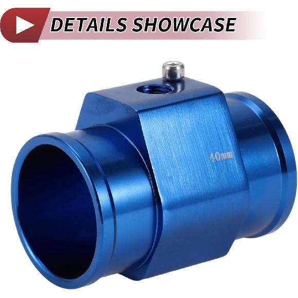 1 Set Car Water Coolant Temperature Sensor Adapter Joint Pipe Radiator Sensor Adaptor 40mm Blue