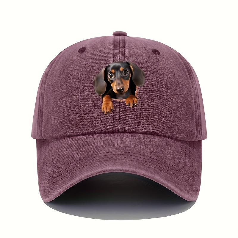 Vintage vintage dog print baseball cap, versatile and fashionable for both men and women