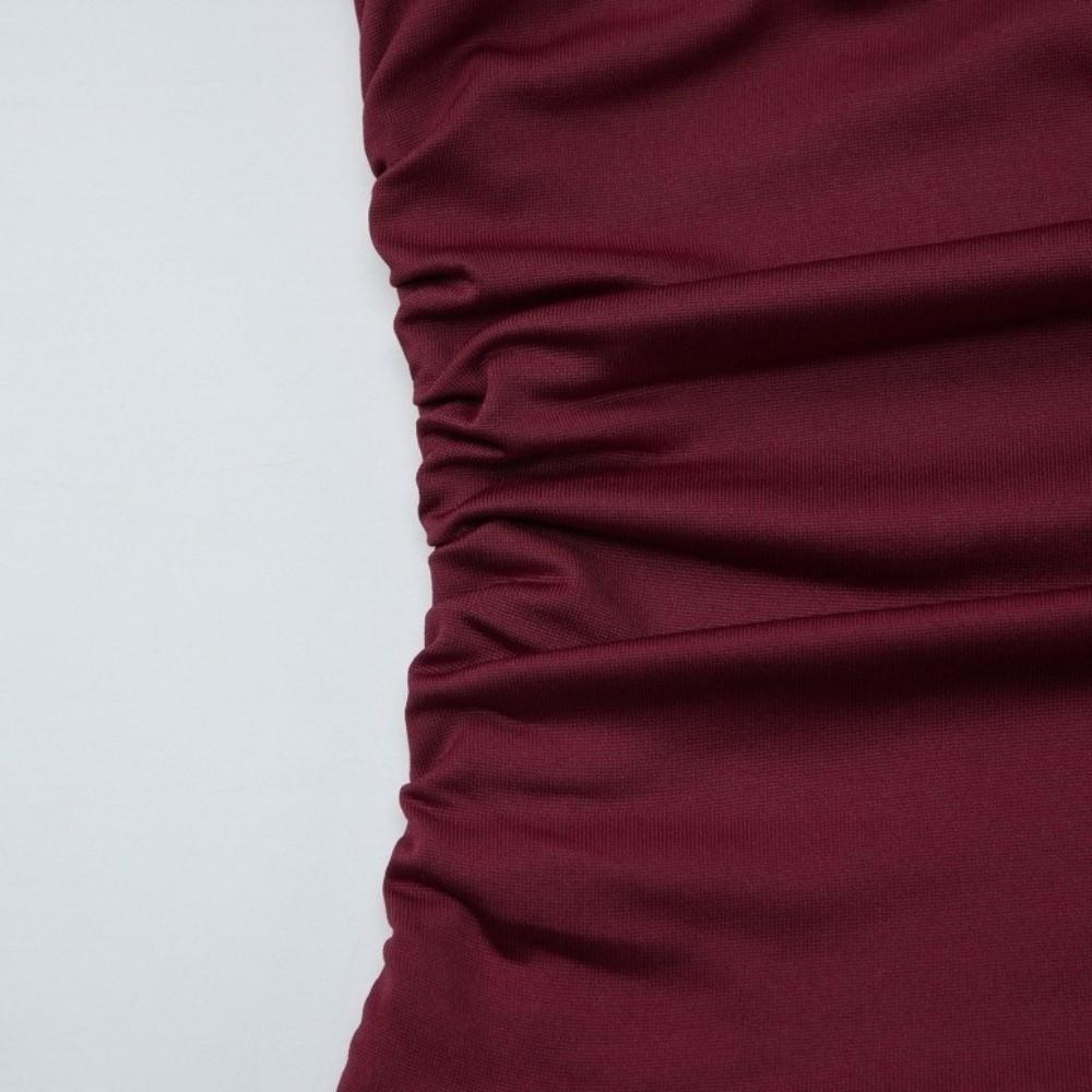 Pleated Slim Crop Top Deep V Hanging Neck Top Simple Lace-up Camisole  Lady