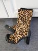 Fashion Leopard Print Cow Print Knitting Ankle Boots 2025 New Five Finger Toe Fashion Novel Women Boots Elastic Mesh Cloth Socks Boots