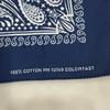 Used 70s Vintage Bandana Navy Paisley Made in USA 