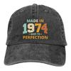 Made In 1974 Aged To Perfection Baseball Cap Merch Classic Distressed Cotton Vintage 50th Birthday Dad Hat Workouts Caps Hat
