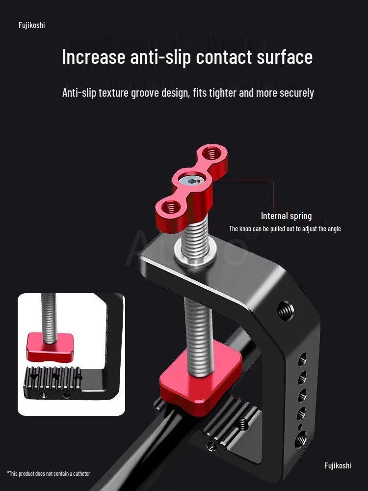 Heavy-Duty C-Clamp Phone Holder & Camera Ball Head Fixture