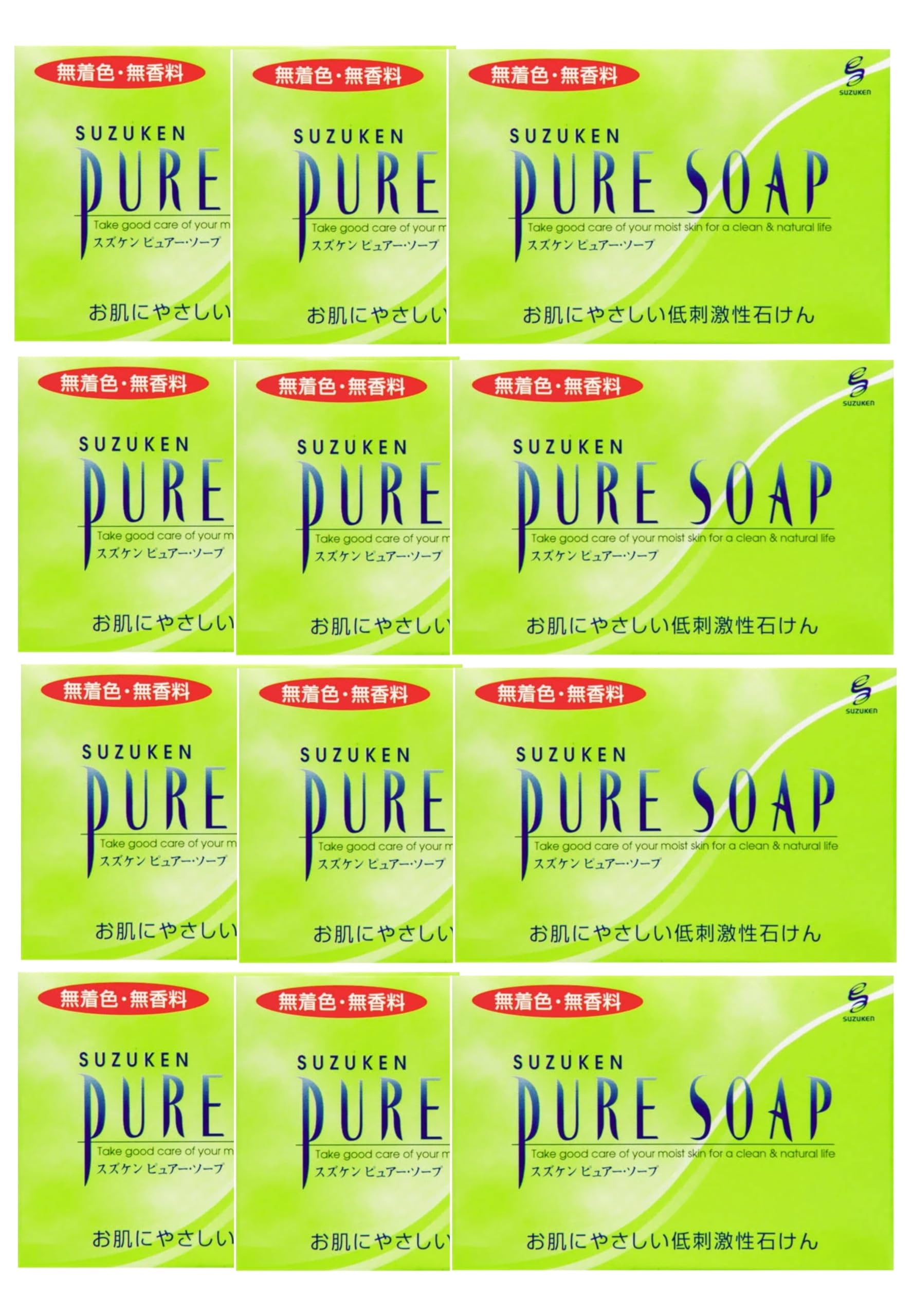 

Suzuken Pure Soap 100 г Прозрачное мыло [Набор 12] (большой размер) мыло, гипоаллергенное, приятное для кожи