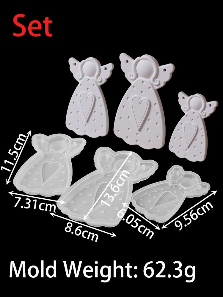 Faceless Angel Silicone Molds DIY Christmas Tree Hanging Ornament Gypsum Molds Concrete Resin Craft Gifts Making Home Xmas Decor
