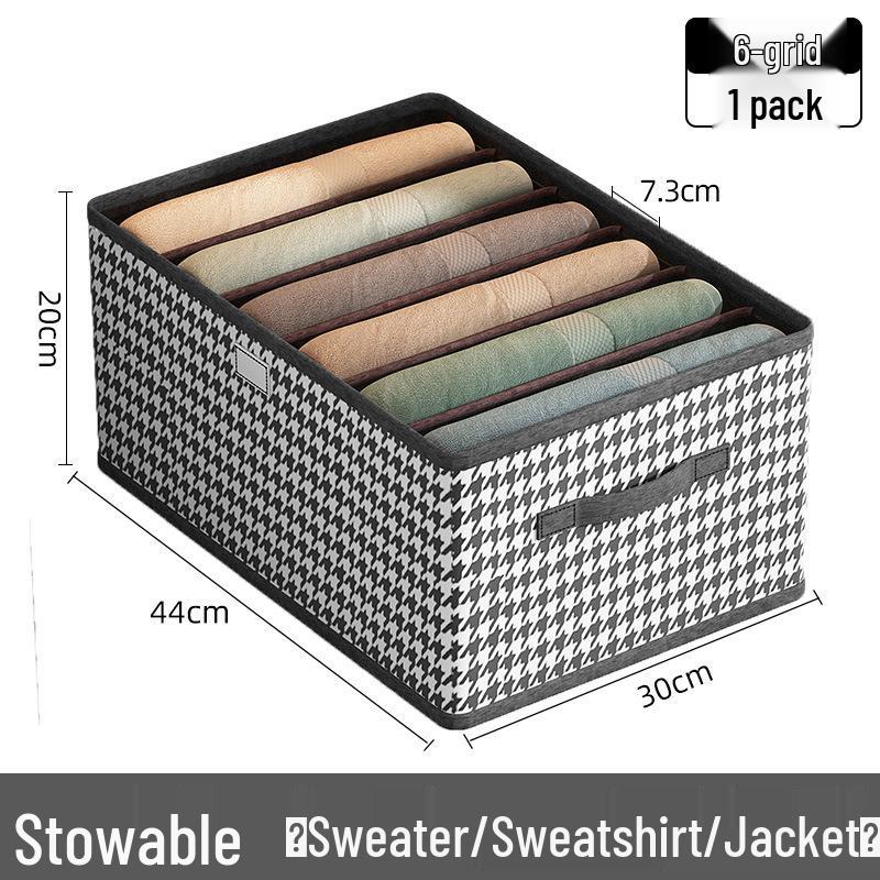 Houndstooth Foldable Pants Storage Box with Steel Frame