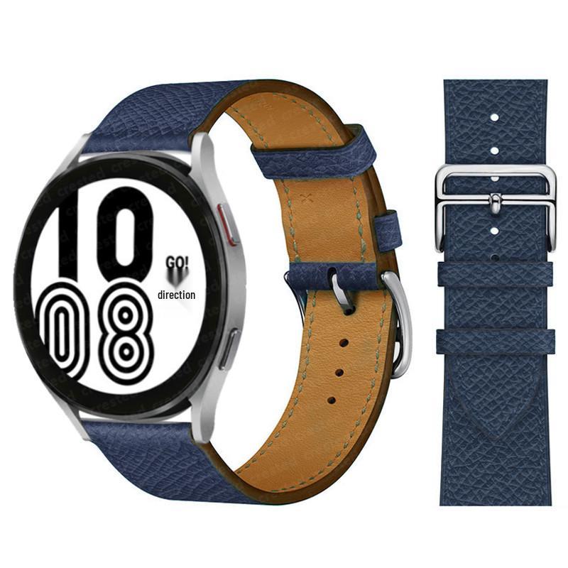 Hermes Leather Strap for 20/22mm Huawei GT, Samsung Galaxy, Garmin Venu