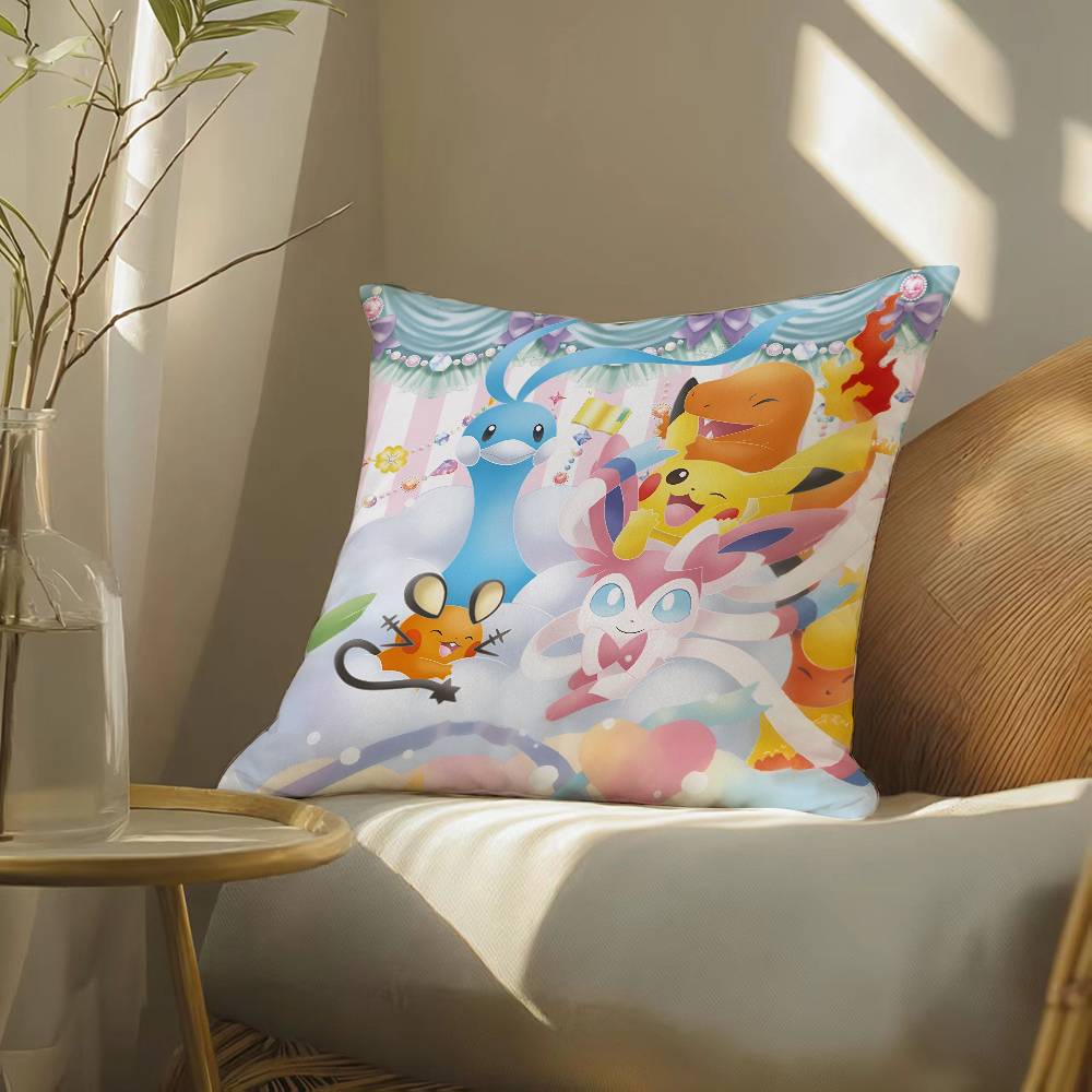 Pokemon Ruby Sapphire Anime Plush Pillow Cover Soft Short Plush Cushion Cover For Sofa Bedroom Home Decor Gift