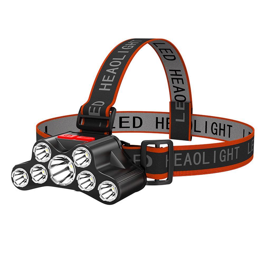 7LED Headlamp Rechargeable Waterproof Adjustable 4Modes Lightweight for Outdoor Camping Running Hiking Working