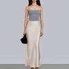 Women High Waisted Skirt Elegant Silky Texture Maxi Skirt for Women High Waist Fishtail Style Smooth Satin Fabric for Spring