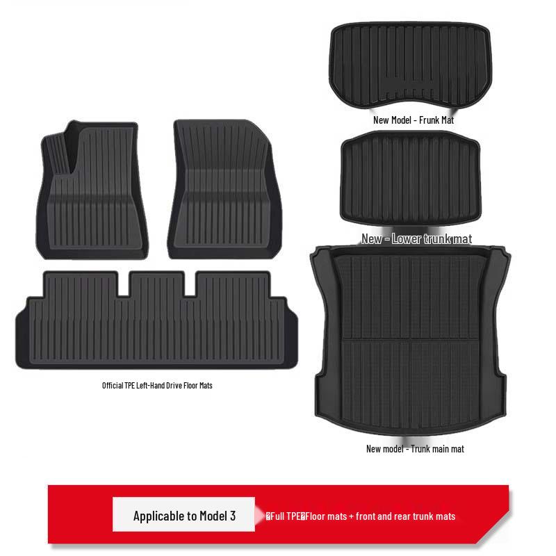 TPE Full-Coverage Floor Mats for Tesla Model 3/Y