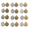 12x15mm Round Zodiac Constellation Pendant: Retro Symbol Alloy Jewelry for DIY Bracelets & Keychains