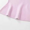 European & American Style Short Sleeve Knit Top with Skirt Hem