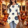 Women's Casual Halloween Print Top, Loose Fit Three-Quarter Sleeve